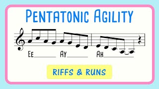 Pentatonic Riffs and Runs Vocal Warm Up  Vocal Agility Ee Ay Ah [upl. by Tyika82]