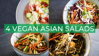 4 Vegan Asian Salad Recipes  SUPER EASY SUMMER DISH IDEAS [upl. by Dyane]