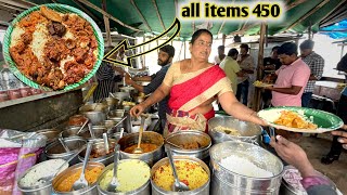 Famous Anuradha aunty Roadside food nonvegmeals in Hyderabad  Chicken Rice Boti Rice Street Food [upl. by Alled193]