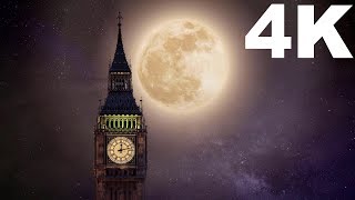 4K Amazing Universe  Galaxy Stars  Clock Tower  Free HD Videos  No Copyright [upl. by Orella313]