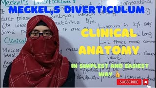 Meckels diverticulum  clinical anatomy  small Intestine  ayeshamedicaleducation [upl. by Allehs]