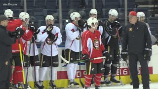 Official Stockton Heat hockey team leaves for Canada but why [upl. by Dranek856]