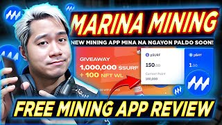 MARINA FREE MINING APP Tagalog Review  How to Earn Free Crypto No Investment [upl. by Nostaw]