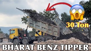 Bharat benz tipper 3528CM  unload video  bharatbenztruck tipper tippler [upl. by Nodnelg]