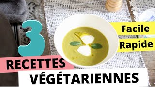 3 recettes VÉGÉTARIENNES  Rapides Originales et Faciles [upl. by Ennaeiluj]