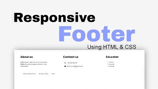 Responsive Footer Design Using HTML amp CSS [upl. by Anitsrik]