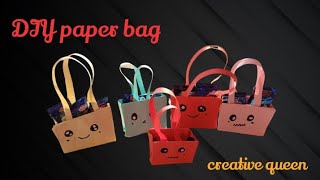 Origami paper bag  how to make paper bags with handles  origami gift bags  school hacks [upl. by Nikos]