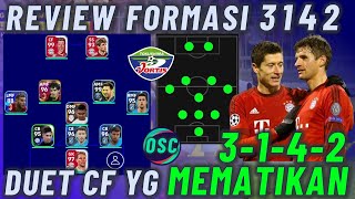 REVIEW FORMASI 3142 DUET CF MEMATIKAN LEWANDOWSKI MULLER EFOOTBALL 2023 MOBILE BEDAH TAKTIK FORMASI [upl. by Eenobe]