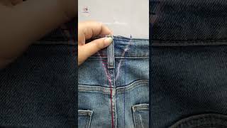 How to downsize jeans waist  Sewing tips amp tricks 30 threadsnneedles shorts sewinghacks sewing [upl. by Marilla]