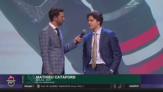 RepÃªchage LHJMQ 2024  2024 QMJHL Draft  Joueur par excellence  Mathieu Cataford  MVP [upl. by Ellehcsar]