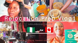 TRAVEL PREPARATION VLOG  Nigeria 🇳🇬 to Canada 🇨🇦 Passport collection  shopping packing [upl. by Eittak]