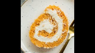 Lighter Pumpkin Roll Recipe [upl. by Luoar]