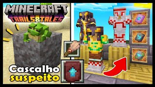 MINECRAFT 120  ARMADURAS PERSONALIZADAS E CASCALHO SUSPEITO NA NOVA ATUALIZAÇÃO [upl. by Mathews]