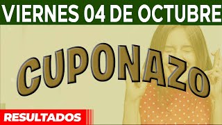 Resultado del sorteo Cuponazo del Viernes 4 de Octubre del 2024 [upl. by Xet387]