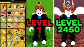 Level 1  2450 With ALL PERMANENT FRUITS in Blox Fruits Roblox [upl. by Minsat967]