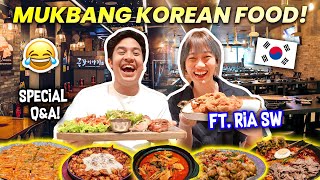 MUKBANG KOREAN FOOD  QampA FT RIA SW [upl. by Tommie]