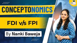 What is the Difference between FDI and FPI  Know all about it  UPSC  StudyIQ IAS [upl. by Arremat]