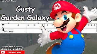 Super Mario Galaxy  Gusty Garden Galaxy Guitar Tutorial [upl. by Madison181]