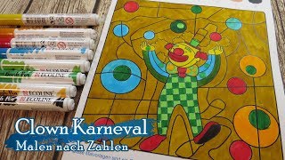 Clown 🤡 Karneval 🎉  Malen Nach Zahlen für Erwachsene  Speed Paint [upl. by Cloutman]