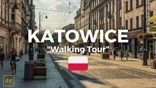 Rainy Day Walk in Katowice Poland  Evening in the City Center 4k 60 Fps [upl. by Abagael]