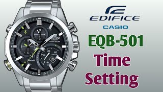 How to set time manually Casio Edifice EQB501 [upl. by Nosaj777]