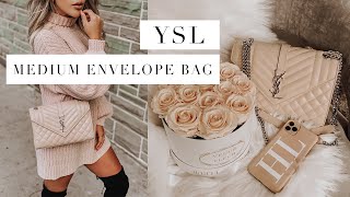 BAG REVIEW Medium Envelope YSL Bag in Marble Pink [upl. by Folger464]