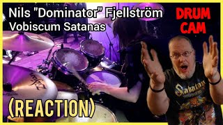 Nils Dominator Fjellström  Dark Funeral  Vobiscum Satanas  Drum Cam REACTION Black Metal [upl. by Tommie]