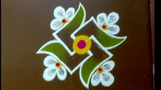 2 Mini Rangoli designs 🌺 533 amp 422 dots Small Muggulu 🌺 Sukravaram Traditional kolangal [upl. by Christensen]