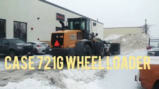 CASE 721G Wheel Loader Snow Removal With A Giant Snow Plow Sweet [upl. by Uaerraj]