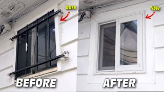 How to Install a window  Start to Finish Extreme Master bathroom Renovation [upl. by Kletter]