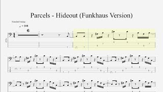 Parcels  Hideout Bass Tabs Funkhaus Version [upl. by Yeclehc]