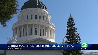 Gov Newsom takes Capitol Christmas tree lighting ceremony virtual amid planned protests [upl. by Wells615]