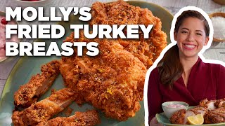 Molly Yehs Fried Turkey Breasts with Cranberry Mayo  Girl Meets Farm  Food Network [upl. by Nottage]