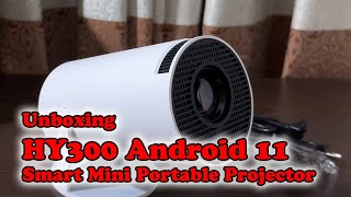 Unboxing  HY300 Android 11 Projector with WiFi 6 and Bluetooth Smart Mini Portable Projector [upl. by Nemaj]