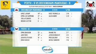 Perth  B v RockinghamMandurah  B [upl. by Yusuk]