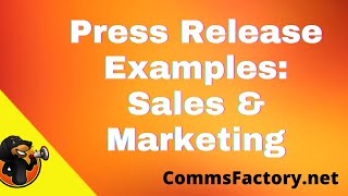 Press Release Examples Sales amp Marketing [upl. by Gillman407]