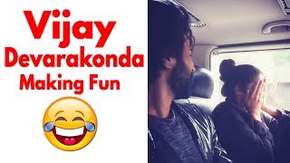 Vijay Devarakonda Making Fun with Actress Izabelle Leite  Latest Video  Daily Culture [upl. by Navillus]