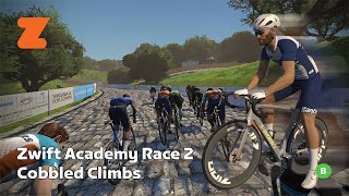 🔴 Live Zwift Race Zwift Academy 2023 Race 2 Cobbled Climbs [upl. by Ardek]