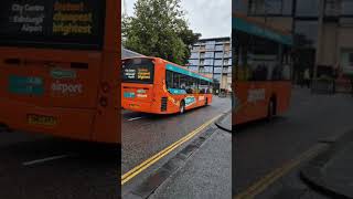 On Waverley Bridge working services to Edinburgh Airport are Bright Bus 8485 amp Lothian 1135 [upl. by Meekahs692]