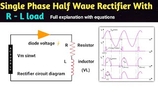 single phase half wave rectifier with rl load  in hindi  rl load rectifier  in power electronics [upl. by Kelly]