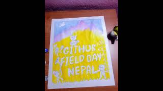 Drawing Octocat for GitHub Field Day Nepal☂️ [upl. by Ahsinut]