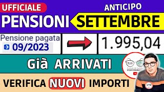 ANTICIPO⚡️ PENSIONI SETTEMBRE 2023 ➡ CEDOLINI IMPORTI ARRIVATI❗️ VERIFICA RIMBORSI AUMENTI CONGUAGLI [upl. by Anifares]