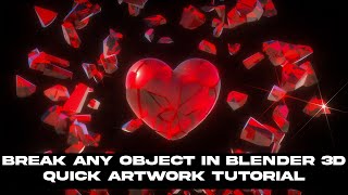 BLENDER 3D BREAK ANY OBJECT IN BLENDER QUICK POSTER ART [upl. by Giardap345]