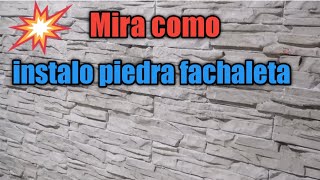 🔥🧱 🪨TUTORIAL como instalar PIEDRA FACHALETA en una pared con HUMEDAD RÁPIDO Y FÁCIL PASO A PASO [upl. by Lopez702]