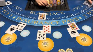 Blackjack  400000 Buy In  AMAZING HIGH ROLLER SESSION RISKY 100000 BETS amp PLAYING THREE HANDS [upl. by Kama]