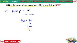 Find the power of a concave lens of focal length 2m [upl. by Eimareg794]