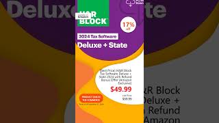 Best Price HampR Block Tax Software Deluxe  State 2024 with Refund Bonus Offer Amazon Exclusive [upl. by Meredi]