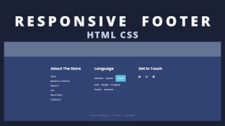 Responsive Website Footer HTML CSS [upl. by Bevash751]