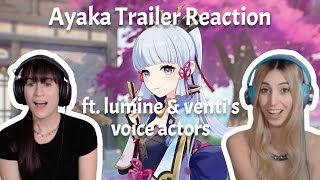 AYAKA TRAILER REACTION ft Lumine and Ventis English Voice Actors [upl. by Arahs]