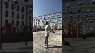 shorts Heel tap with a squat chineseworkout kungfuworkout [upl. by Aleck]